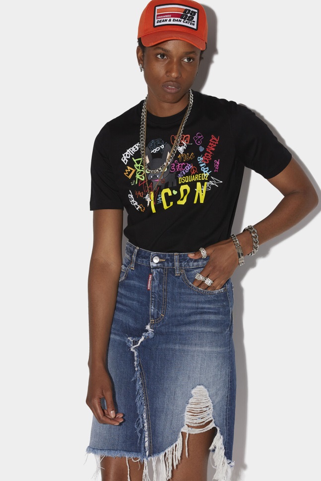 Dsquared2 Iconic Icon Spray Sweatshirt D2 BLACK