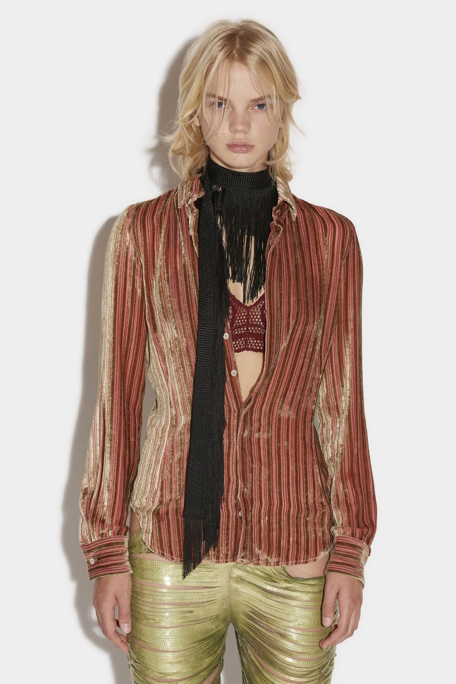 Dsquared2 Iconic Long Sleeve Fitted Shirt FANTASY D2