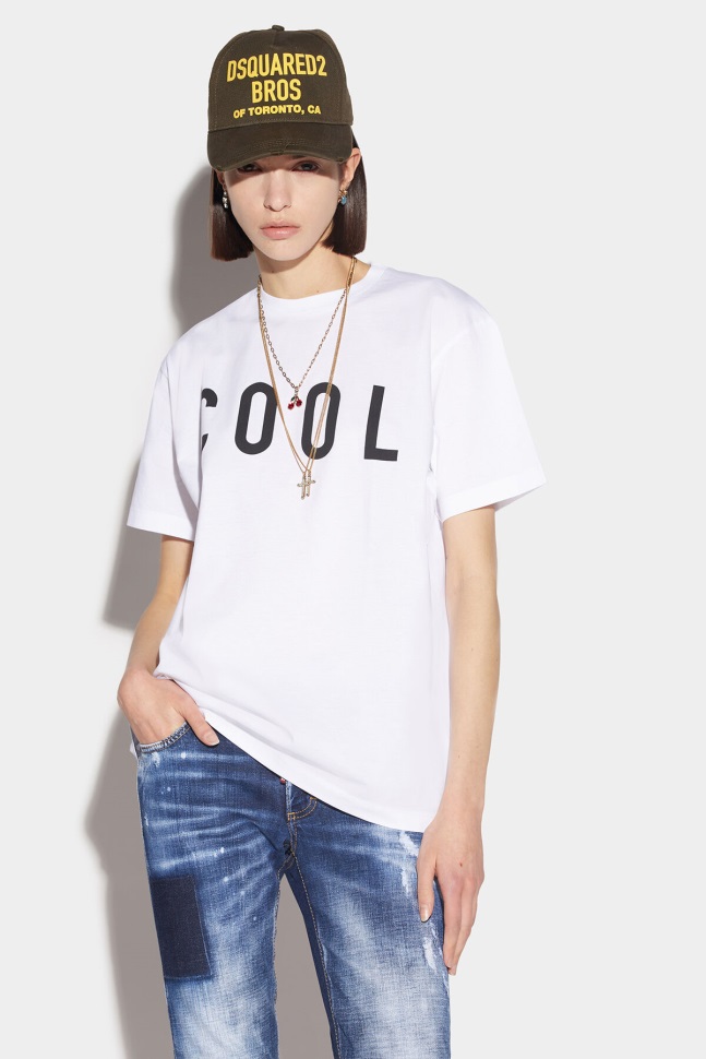 Dsquared2 Iconic Cool Smoke T-Shirt D2 WHITE/BLACK