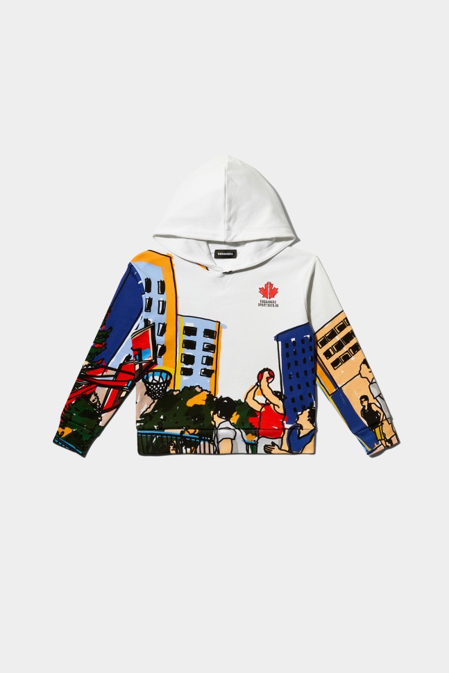 Dsquared2 Iconic D2Kids Sport Edtn.05 Hoodie WHITE
