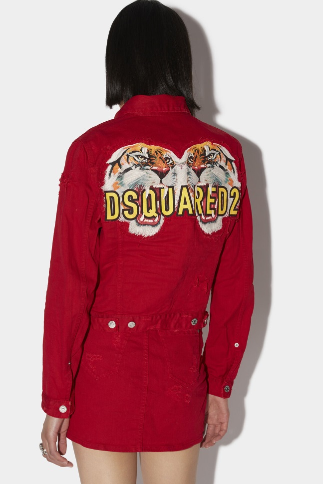 Dsquared2 Iconic D2 Tiger Boyfriend Jacket