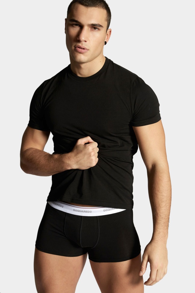 Dsquared2 Iconic Basic T-Shirt Twin Pack BLACK D2