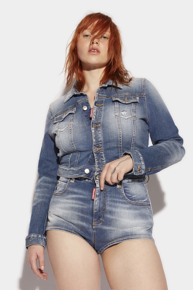 Dsquared2 Iconic Honey High Waist Hot Pants D2 BLUE