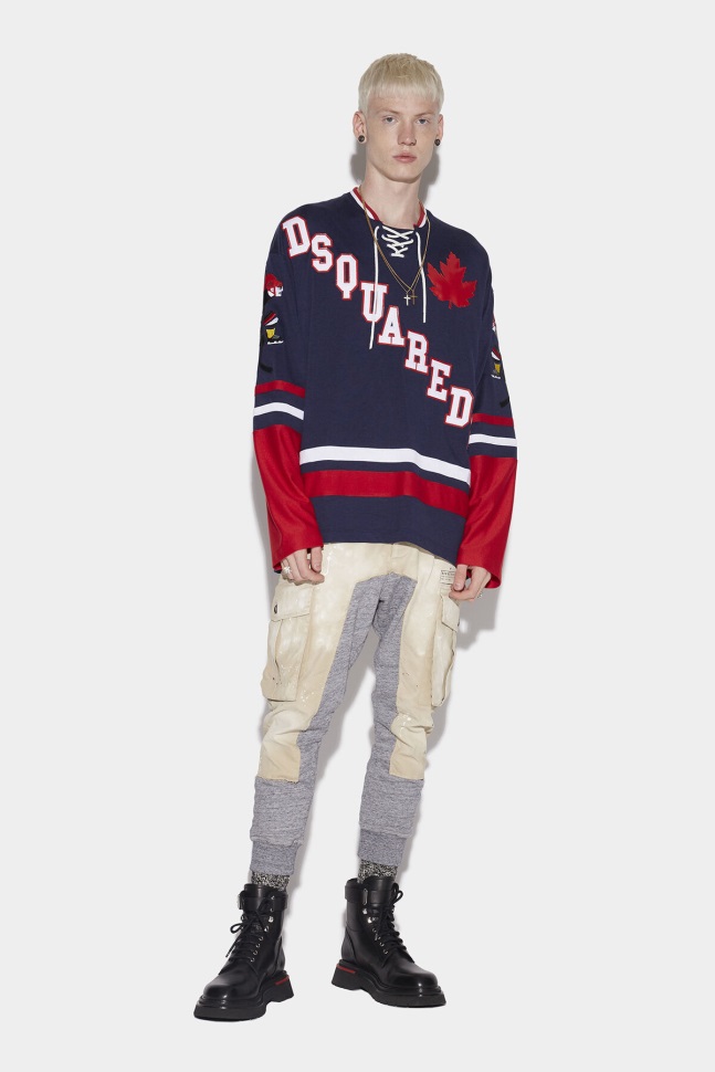 Dsquared2 Iconic Caten Hockey Long Sleeve T-Shirt