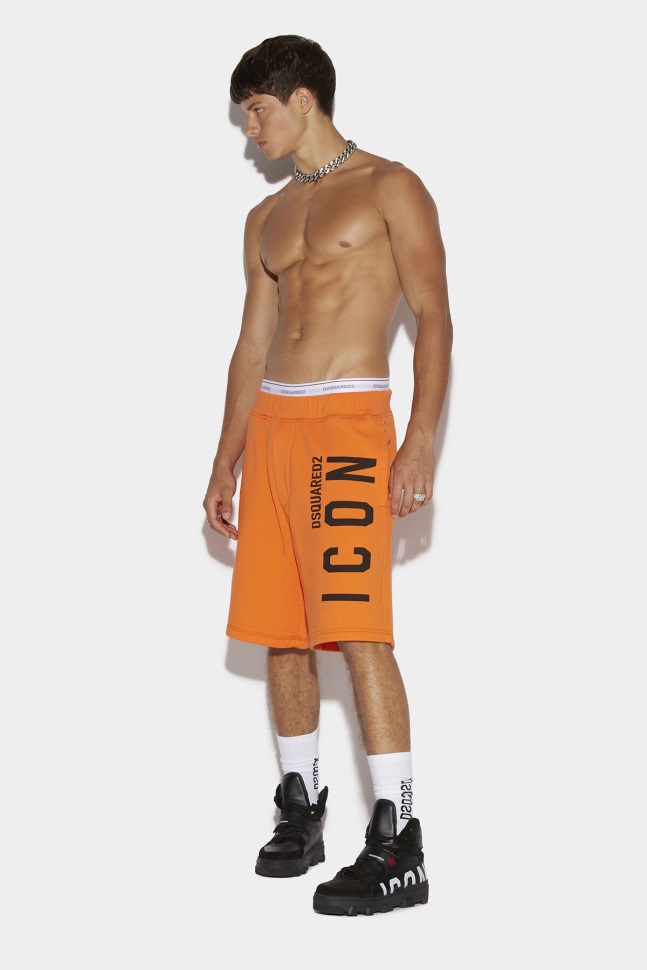 Dsquared2 Iconic Icon Relax Shorts WHITE/FANTASY