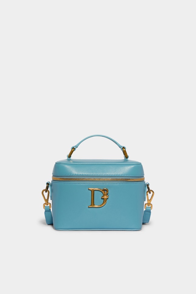 Dsquared2 Iconic BLACK/LIGHT BLUE D2 Statement Crossbody Bag
