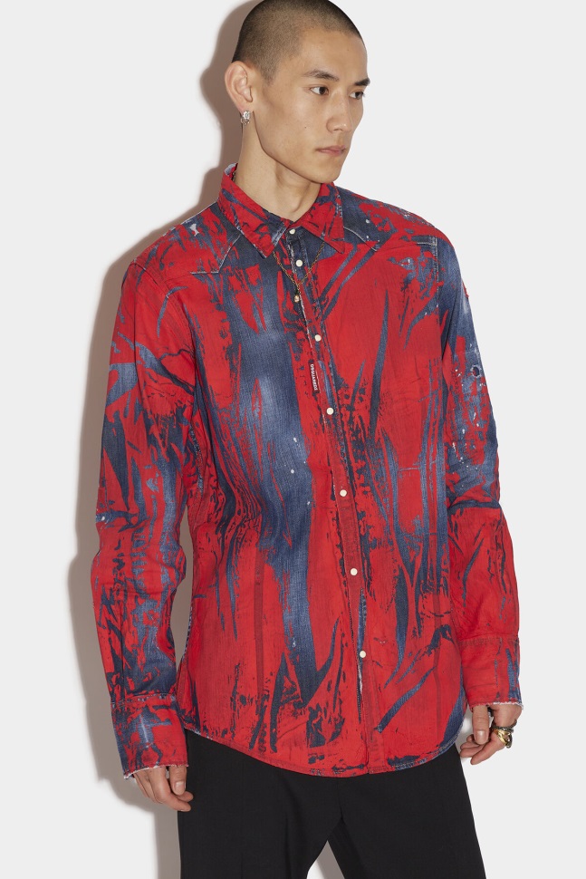 Dsquared2 Iconic Classic Western Shirt BLUE