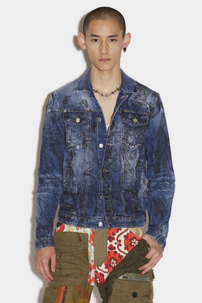 Dsquared2 Iconic Dan Jean Jacket BLUE D2