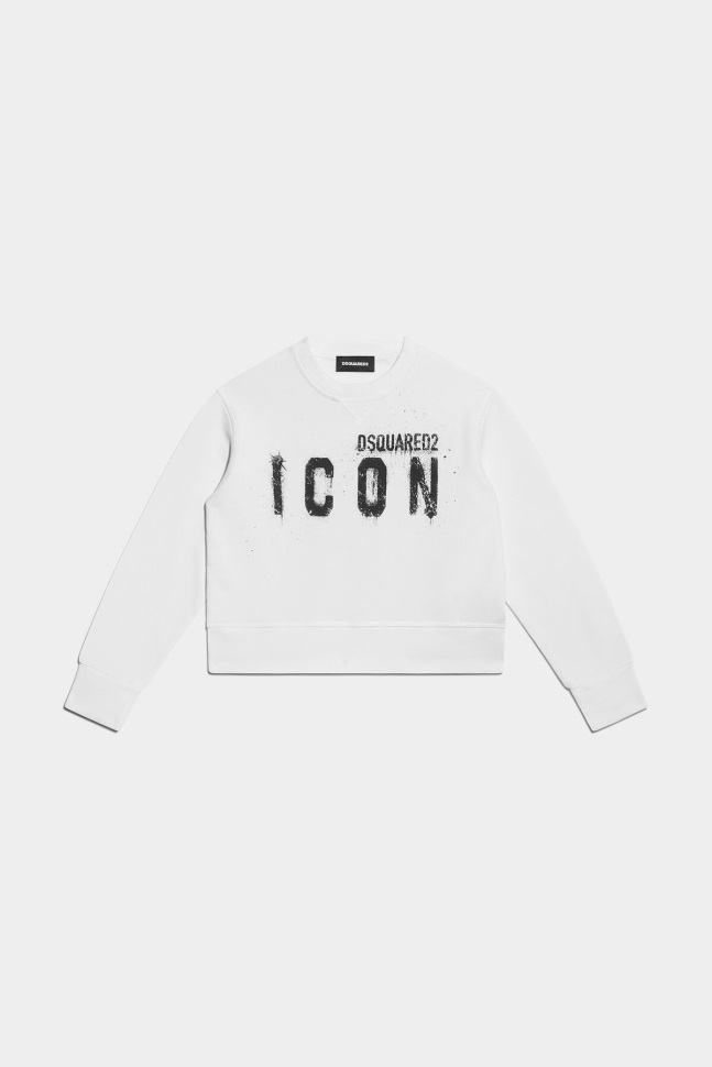 Dsquared2 Iconic FUCHSIA/WHITE D2Kids Icon Spray Sweatshirt