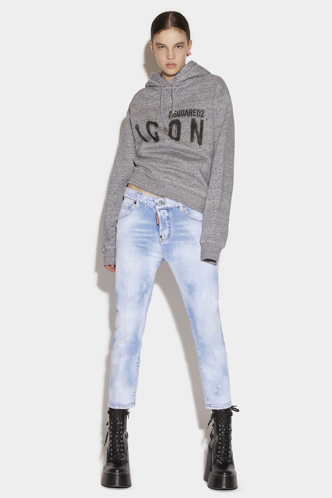 Dsquared2 Iconic Light Sunny Day Wash Cool Girl Cropped Jeans
