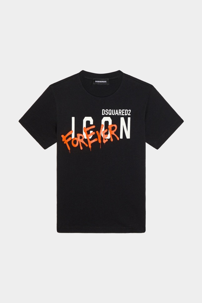 Dsquared2 Iconic WHITE/BLACK D2Kids Icon Forever T-Shirt