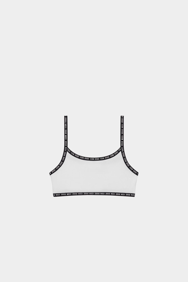 Dsquared2 Iconic WHITE/BLACK-DS2 Kids Sports Bra