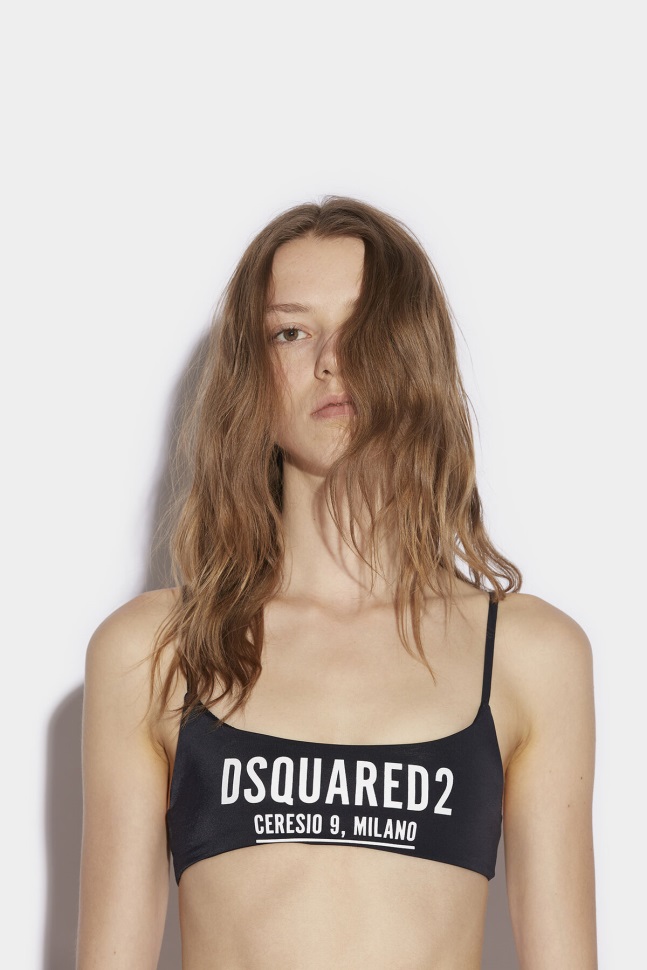 Dsquared2 Iconic BLACK/RED Ceresio 9 Brassiere Top D2 BLACK