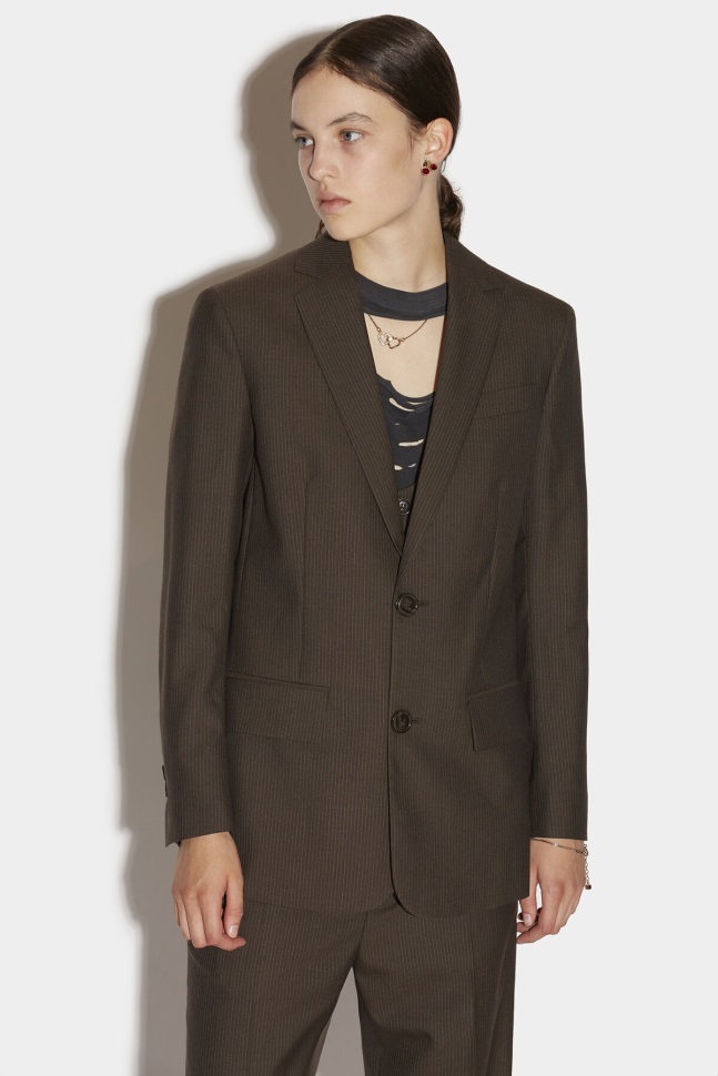 Dsquared2 Iconic Boyfriend Jacket BROWN/GREY