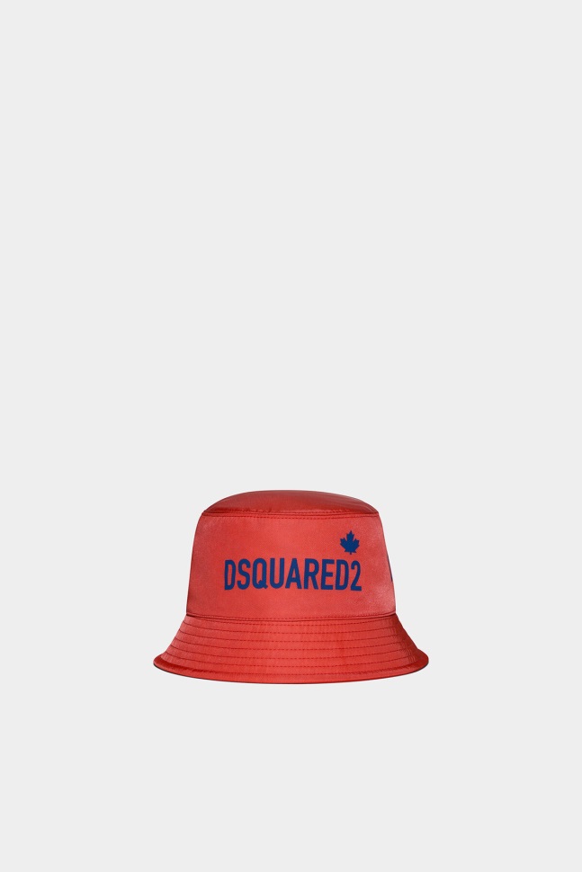 Dsquared2 Iconic One Life Recycled Nylon Bucket Hat GREEN/POPPY RED