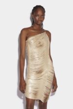 Dsquared2 Iconic Asymetrical Strap Midi Dress - Image 3