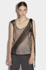 Dsquared2 Iconic Asymmetrical Bow Top PALE BLUSH/SANDAL WOOD - Image 5