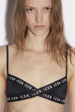 Dsquared2 Iconic Be Icon Crossed Top BLACK/YELLOW - Image 5