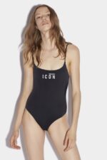 Dsquared2 Iconic Be Icon One-Piece Swimsuit BLACK/WHITE