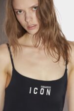 Dsquared2 Iconic Be Icon One-Piece Swimsuit BLACK/WHITE - Image 3