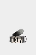 Dsquared2 Iconic Be Icon Plaque Belt BLACK/BLACK