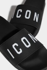 Dsquared2 Iconic Be Icon Slides WHITE/BLACK - Image 4