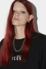Dsquared2 Iconic Be Icon Sweatshirt DARK FUXIA/BLACK - Image 3