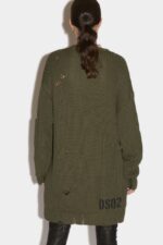 Dsquared2 Iconic BEIGE Distressed Cardigan - Image 2