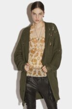 Dsquared2 Iconic BEIGE Distressed Cardigan