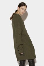 Dsquared2 Iconic BEIGE Distressed Cardigan - Image 3