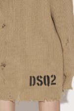 Dsquared2 Iconic BEIGE Distressed Cardigan D2 - Image 5