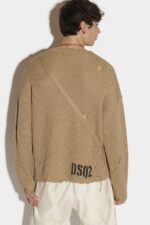 Dsquared2 Iconic BEIGE Pocket Sweater - Image 2