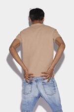 Dsquared2 Iconic BEIGE/YELLOW One Life Partially Recycled Cotton T-Shirt D2 - Image 2