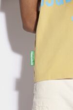 Dsquared2 Iconic BEIGE/YELLOW One Life Partially Recycled Cotton T-Shirt D2 BEIGE - Image 4