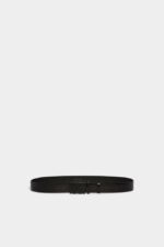 Dsquared2 Iconic BLACK Be Icon Plaque Belt - Image 2