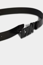 Dsquared2 Iconic BLACK Be Icon Plaque Belt - Image 3