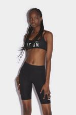 Dsquared2 Iconic BLACK/CYCLAMEN Be Icon Sport Bra D2 BLACK