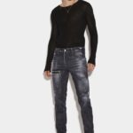 Dsquared2 Iconic Black Knee Patches Wash Cool Guy Jeans