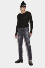 Dsquared2 Iconic Black Knee Patches Wash Cool Guy Jeans