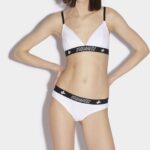 Dsquared2 Iconic BLACK Logo Leaf Triangle Bra