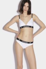 Dsquared2 Iconic BLACK Logo Leaf Triangle Bra