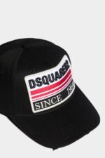 Dsquared2 Iconic BLACK/NAVY D2 Baseball Cap - Image 5