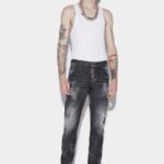 Dsquared2 Iconic Black Ripped Knee Wash Sexy Twist Jeans