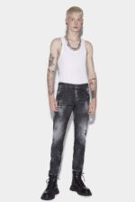 Dsquared2 Iconic Black Ripped Knee Wash Sexy Twist Jeans