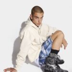 Dsquared2 Iconic BLACK Scribbles Combat Ankle Boots
