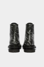 Dsquared2 Iconic BLACK Scribbles Combat Ankle Boots - Image 3