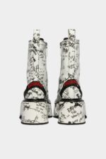 Dsquared2 Iconic BLACK Scribbles Combat Ankle Boots D2 - Image 2