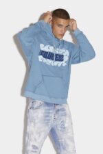 Dsquared2 Iconic BLACK Wave Logo Herca Hoodie
