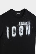 Dsquared2 Iconic BLACK/WHITE DS2 Kids T-Shirt - Image 3