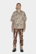 Dsquared2 Iconic Bowling Shirt OLIVE GREEN/SAND - Image 5